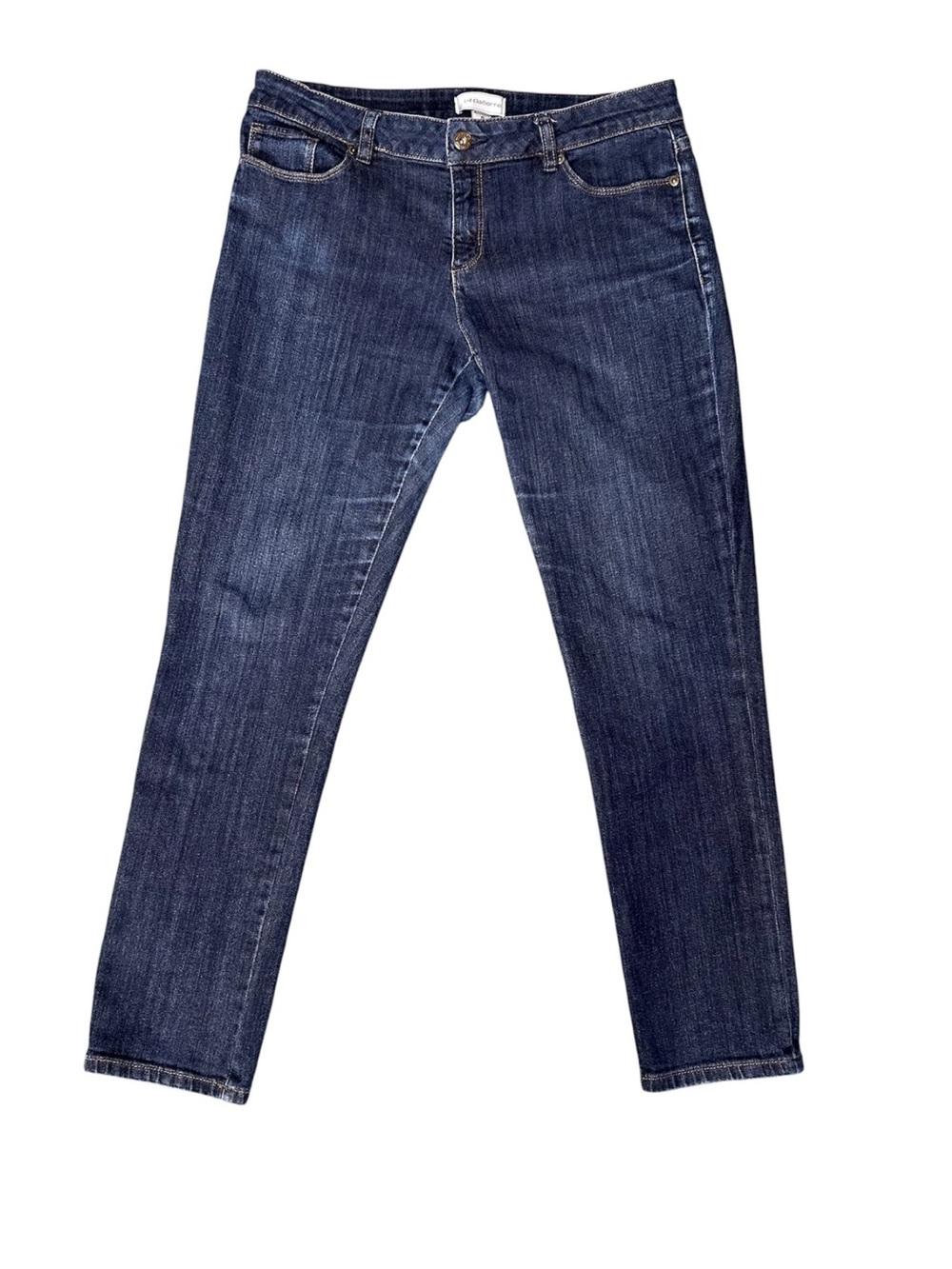 Liz Claiborne Womens jeans sz 8 medium boyfriend dark mid rise straight #296